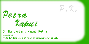 petra kapui business card